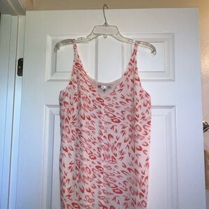 CAbi Pink and White Patterned Tank Top